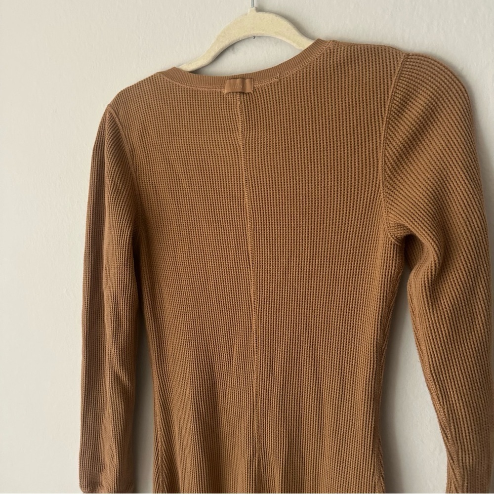 Skims Waffle Knit Onesie Camel Sz Medium Loungewear - Picture 11 of 14